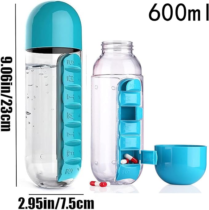 Botella Pastillero 3 en 1 600 ML